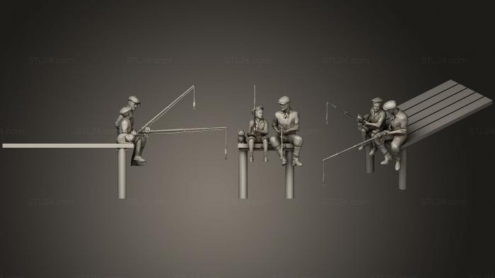 Статуэтки люди (Рыбаки20, STKH_0220) 3D модель для ЧПУ станка